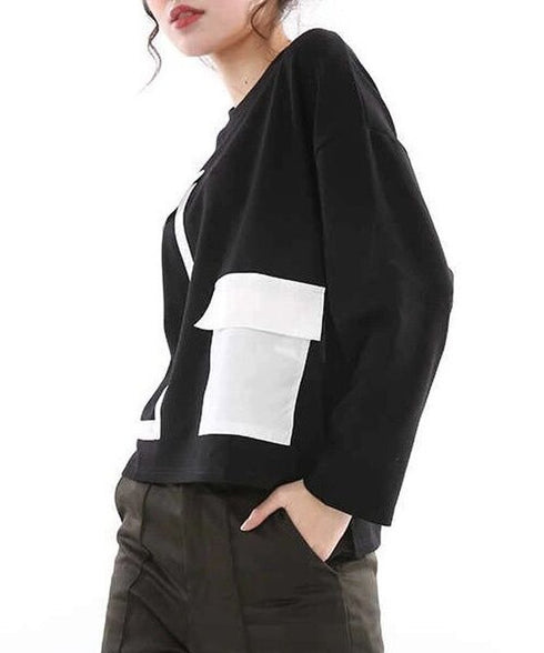 Geometric Panel Graphic Long Sleeve Top